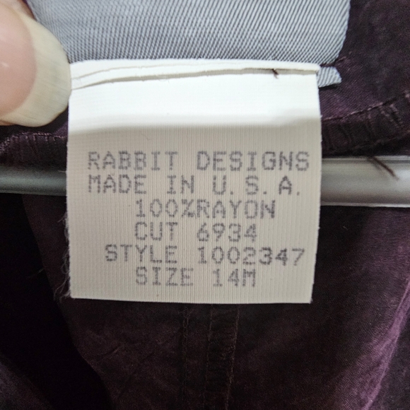 Rabbit Rabbit Rabbit Cardigan Women's Plum Vintage Size 14M - Picture 4 of 5